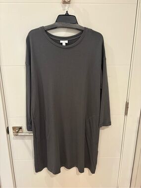 J. Jill Slate Gray Long Sleeve Midi Dress